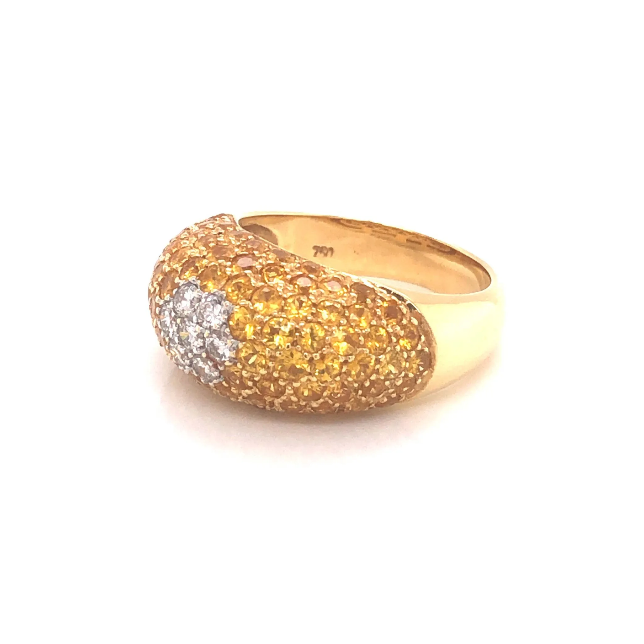 Le Vian Yellow Sapphire and Diamond Dome Ring -18k Yellow Gold