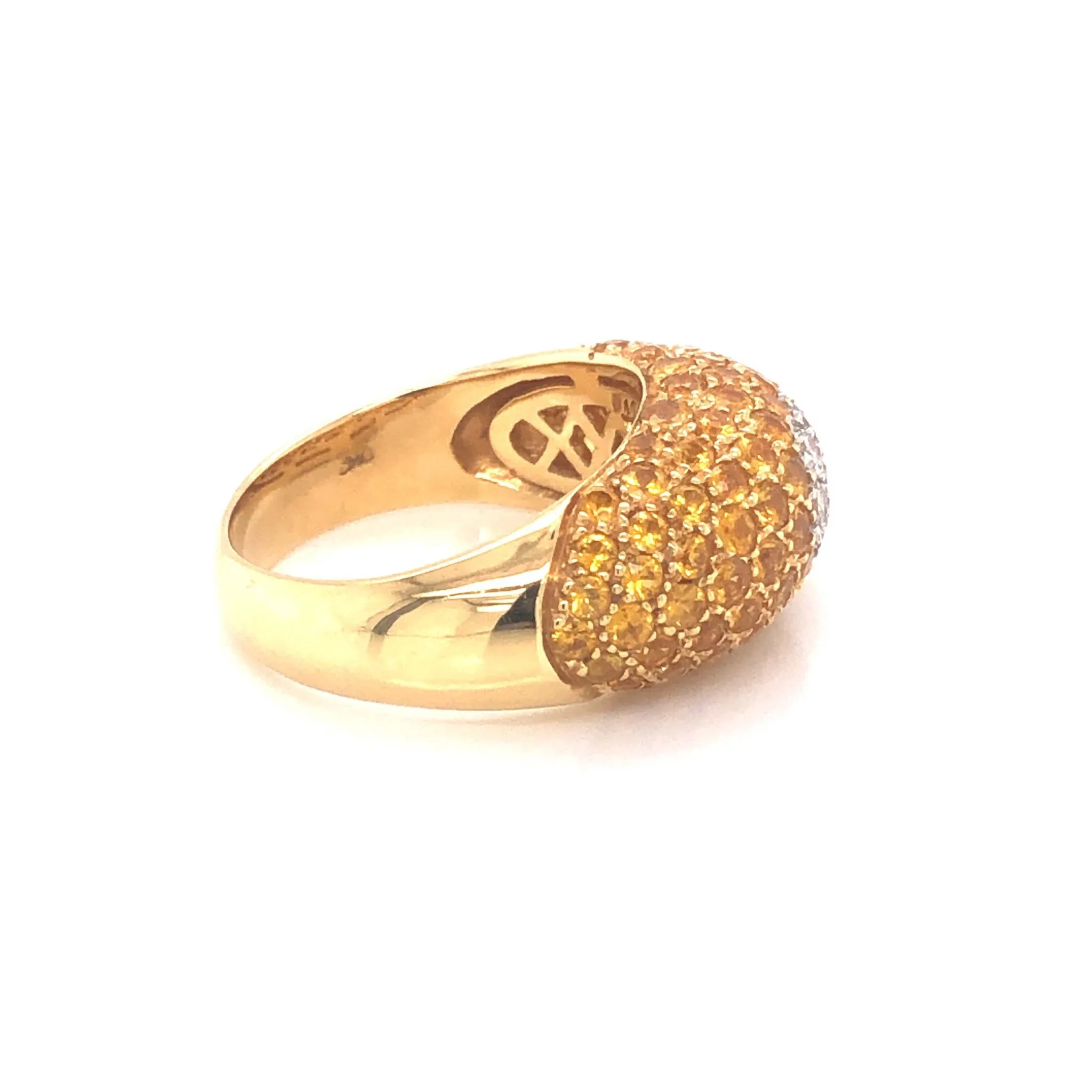 Le Vian Yellow Sapphire and Diamond Dome Ring -18k Yellow Gold