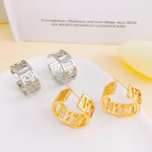 Letters Hoop Earrings