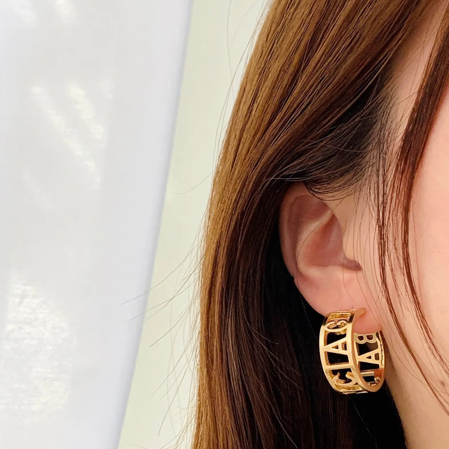 Letters Hoop Earrings