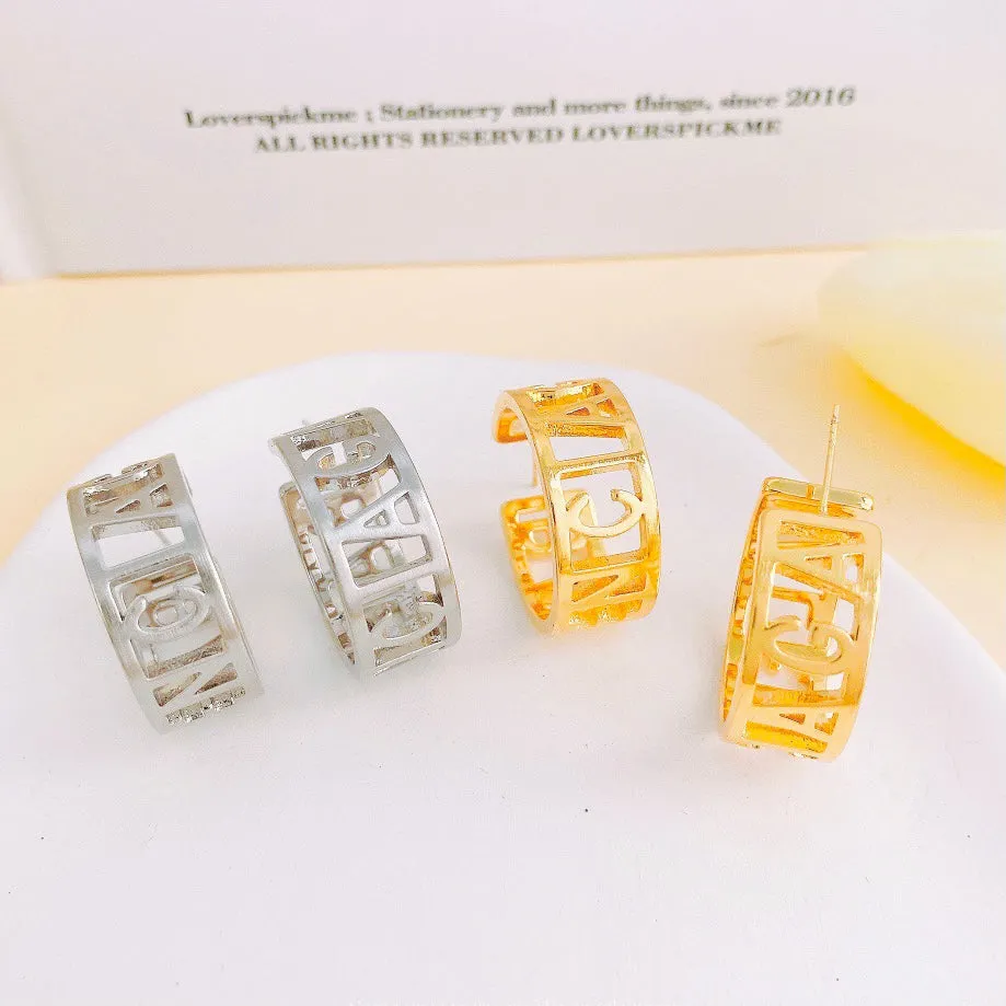 Letters Hoop Earrings