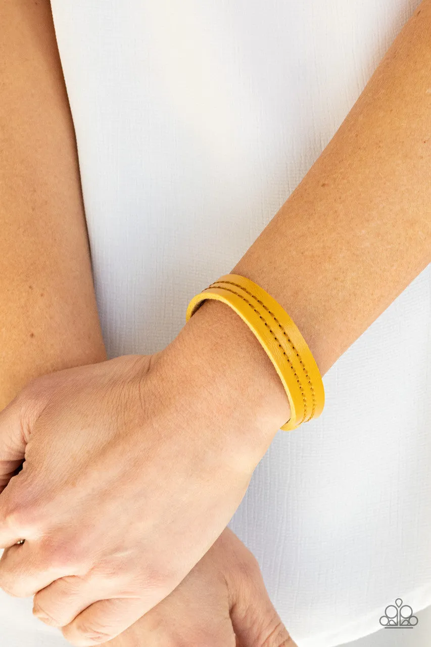 Life in WANDER-ful Yellow Paparazzi Bracelet