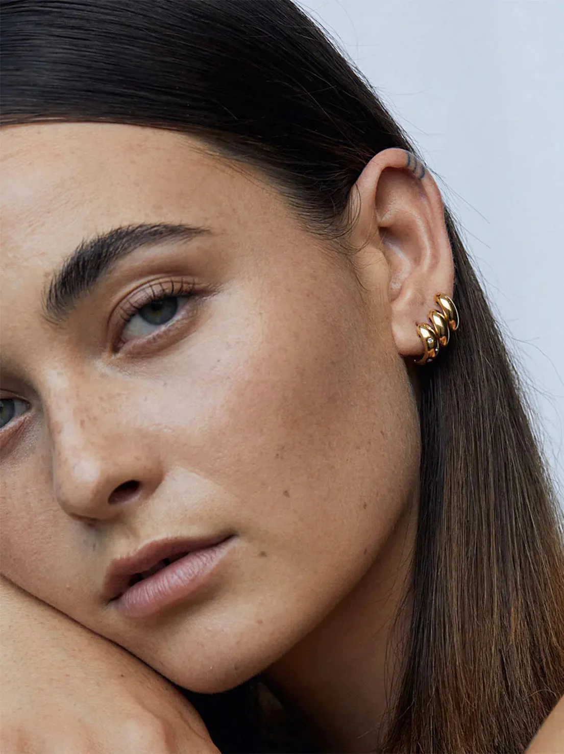 Linda Tahija - Solar Huggie Earrings - Gold Plated
