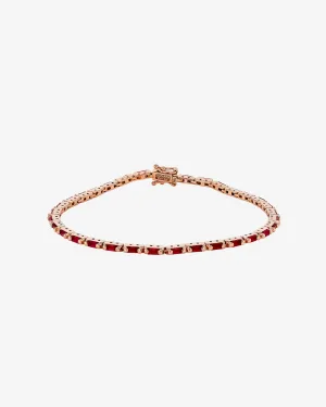 Linear Ruby Tennis Bracelet