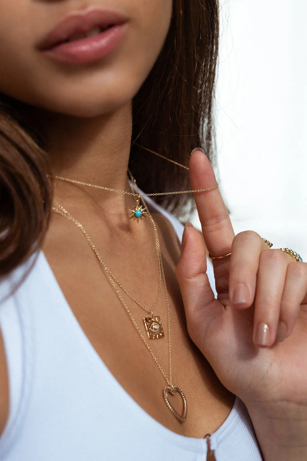 Lone Eye Necklace in Opal