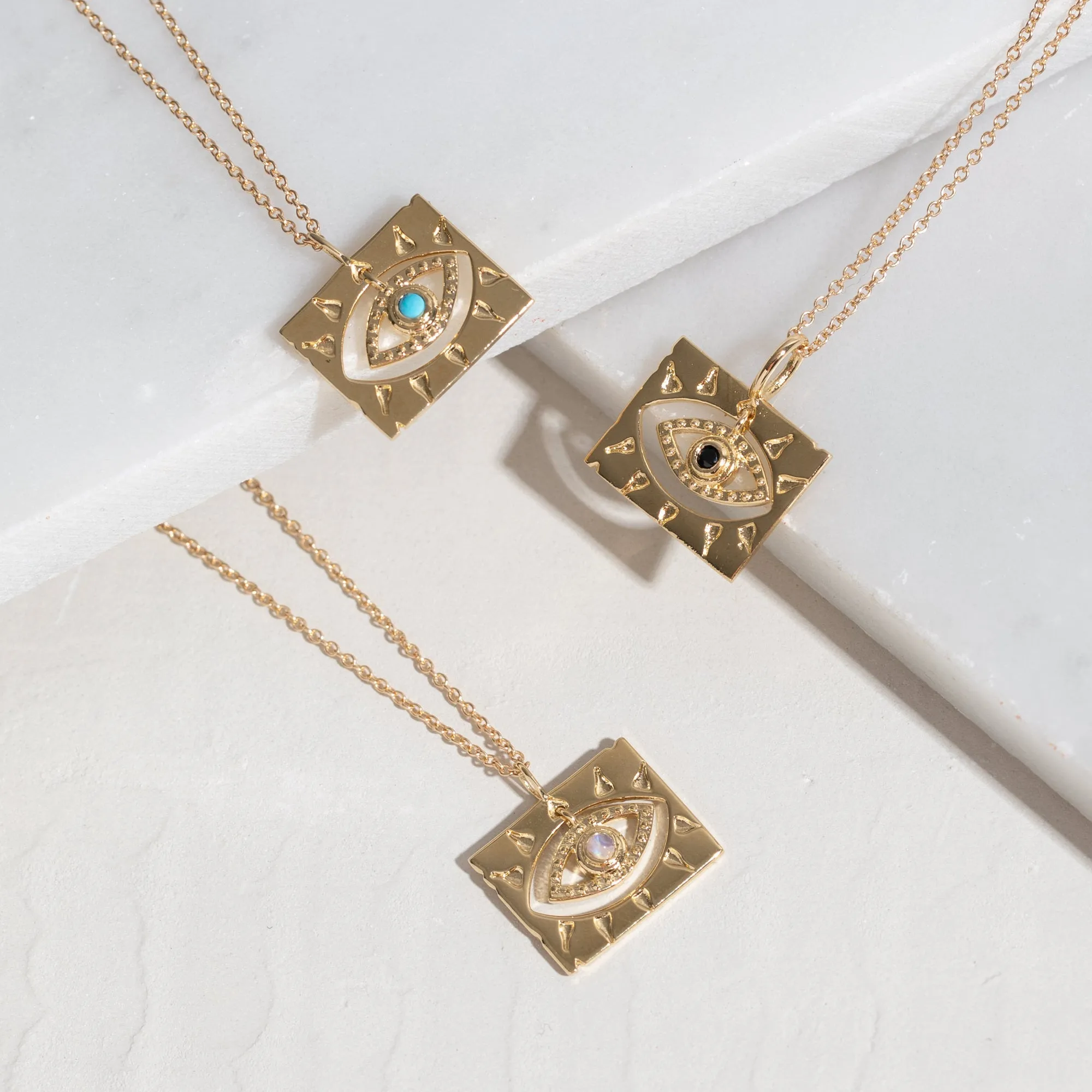 Lone Eye Necklace in Opal