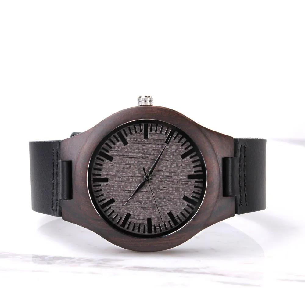Love with Sunflowers Engraved Wooden Luxury Watch