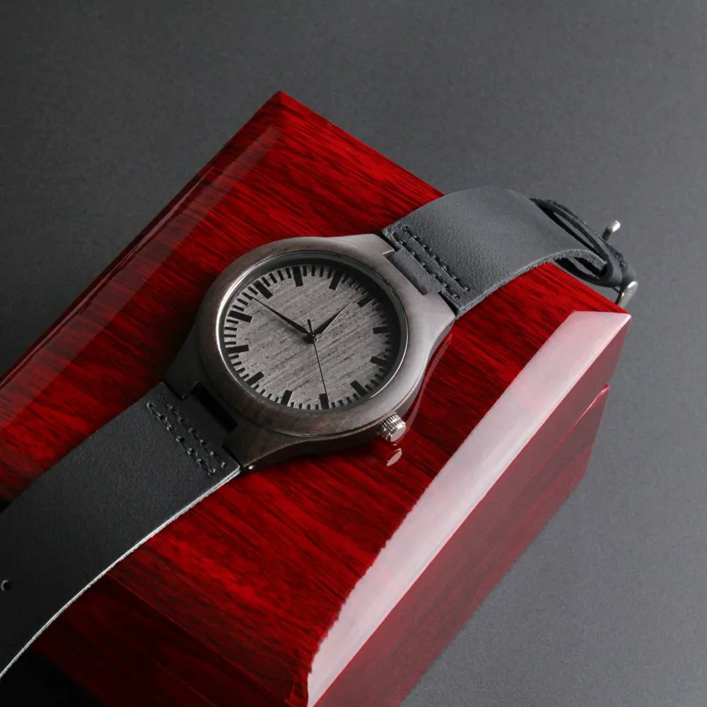 Love with Sunflowers Engraved Wooden Luxury Watch
