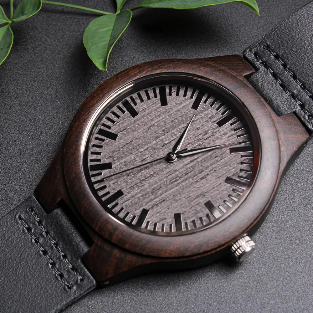 Love with Sunflowers Engraved Wooden Luxury Watch