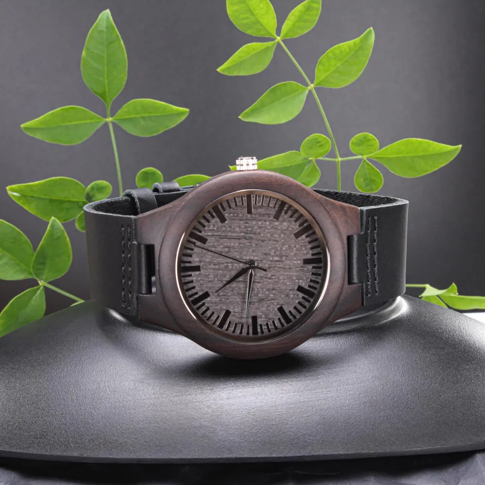 Love with Sunflowers Engraved Wooden Luxury Watch
