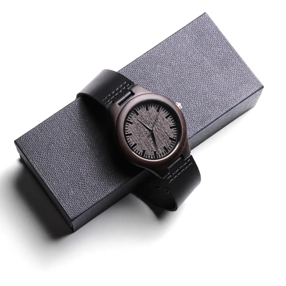 Love with Sunflowers Engraved Wooden Luxury Watch