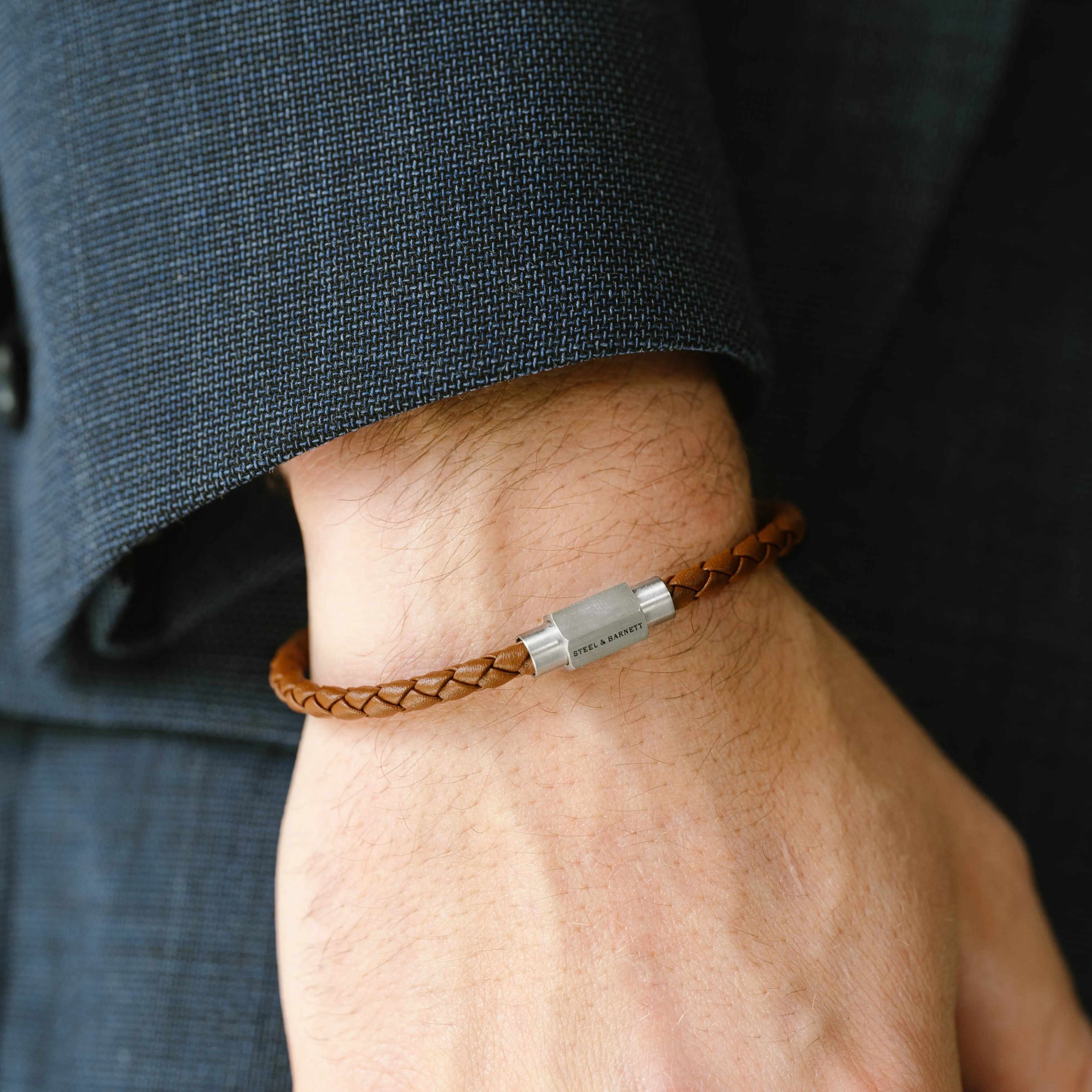 Luke Landon Nappa Leather Bracelet Peanut