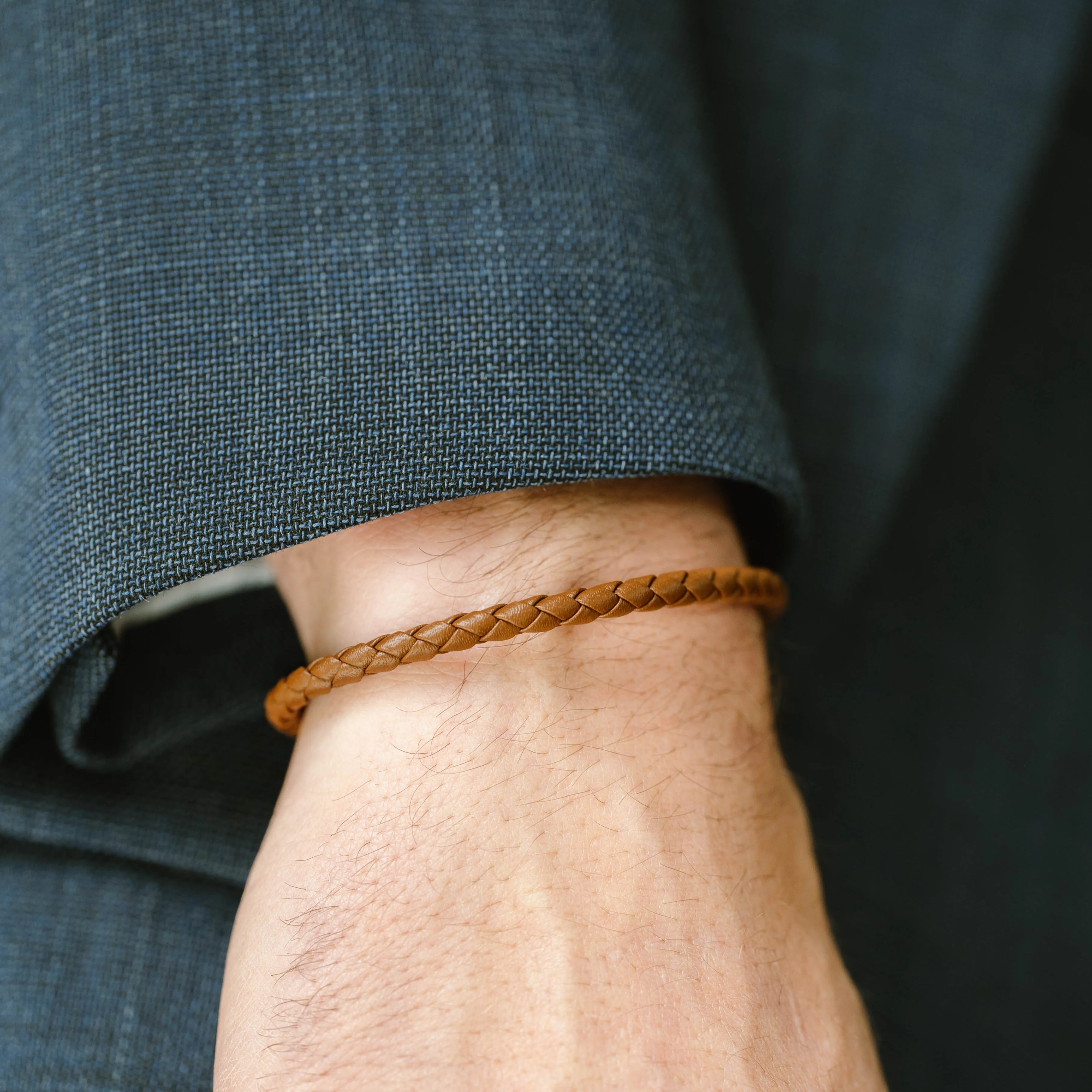 Luke Landon Nappa Leather Bracelet Peanut