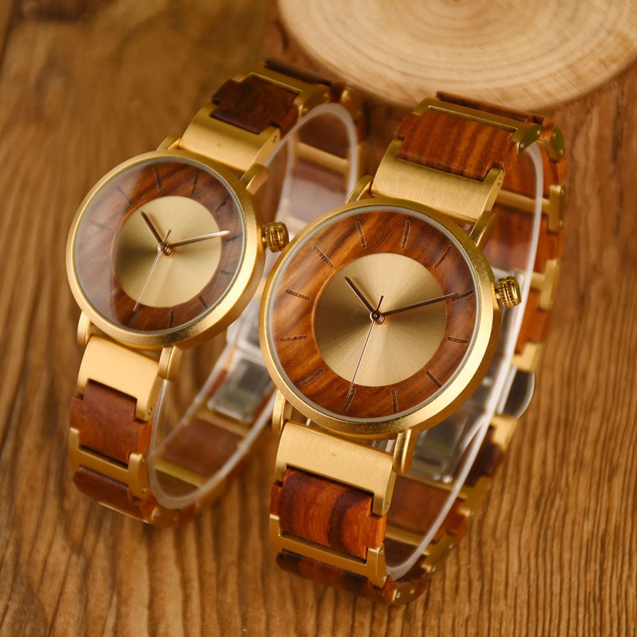 LUXEVER - Couple Watches Wood Watch
