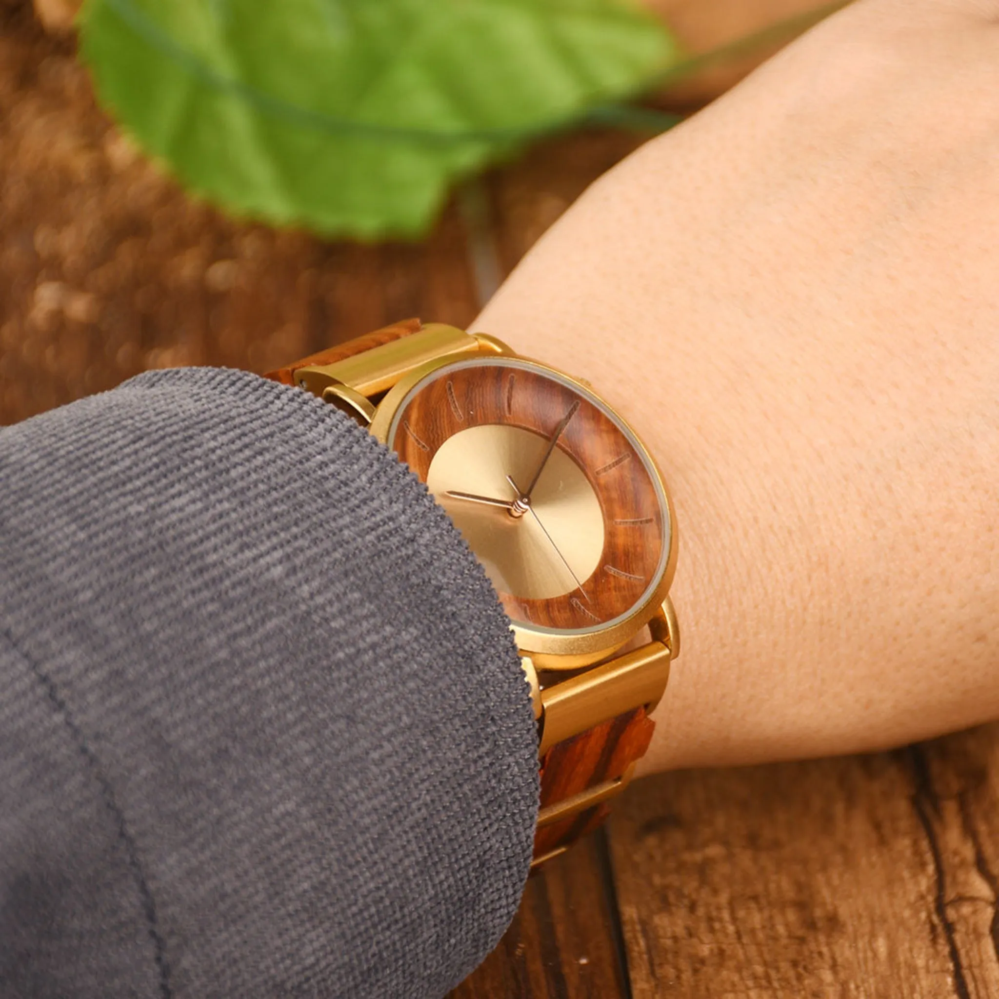 LUXEVER - Couple Watches Wood Watch