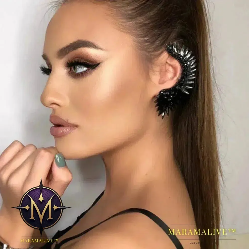 Luxury Rhinestone Ear Clip Earrings Accessories for Women 1 Pieces Right Ear Cuffs Fashion Jewelry 2023