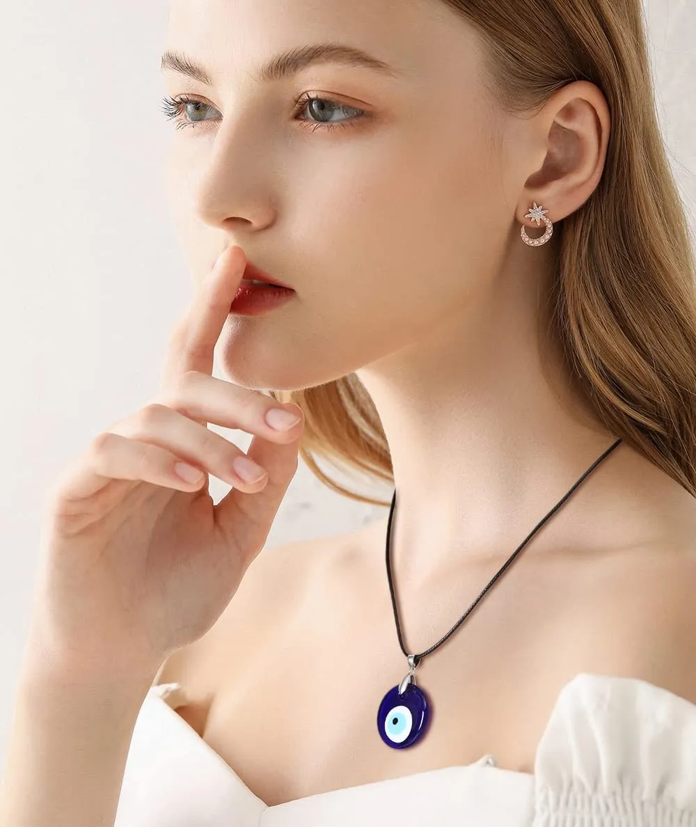 MAIBAOTA 10 Pcs Crystal Necklace Healing Amethyst Crystals Carnelian Chakra Necklaces Evil Eye Necklace Vintage Hippie Wiccan Boho Rose Quartz Moon Sun Jewelry Heart Gemstone Pendant for Women,