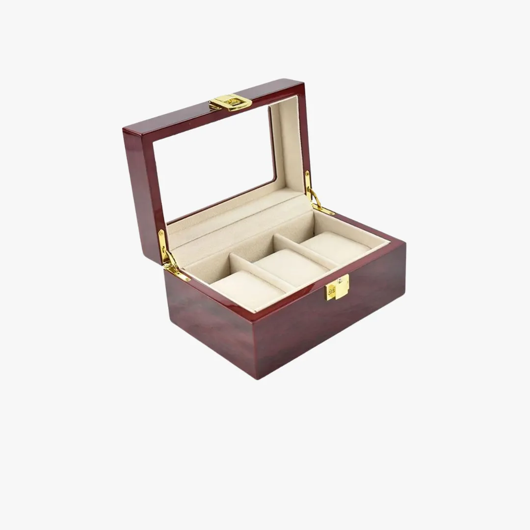 Mason | Wooden Watch Display Box – Glass Lid Organizer (1–12 Slots)