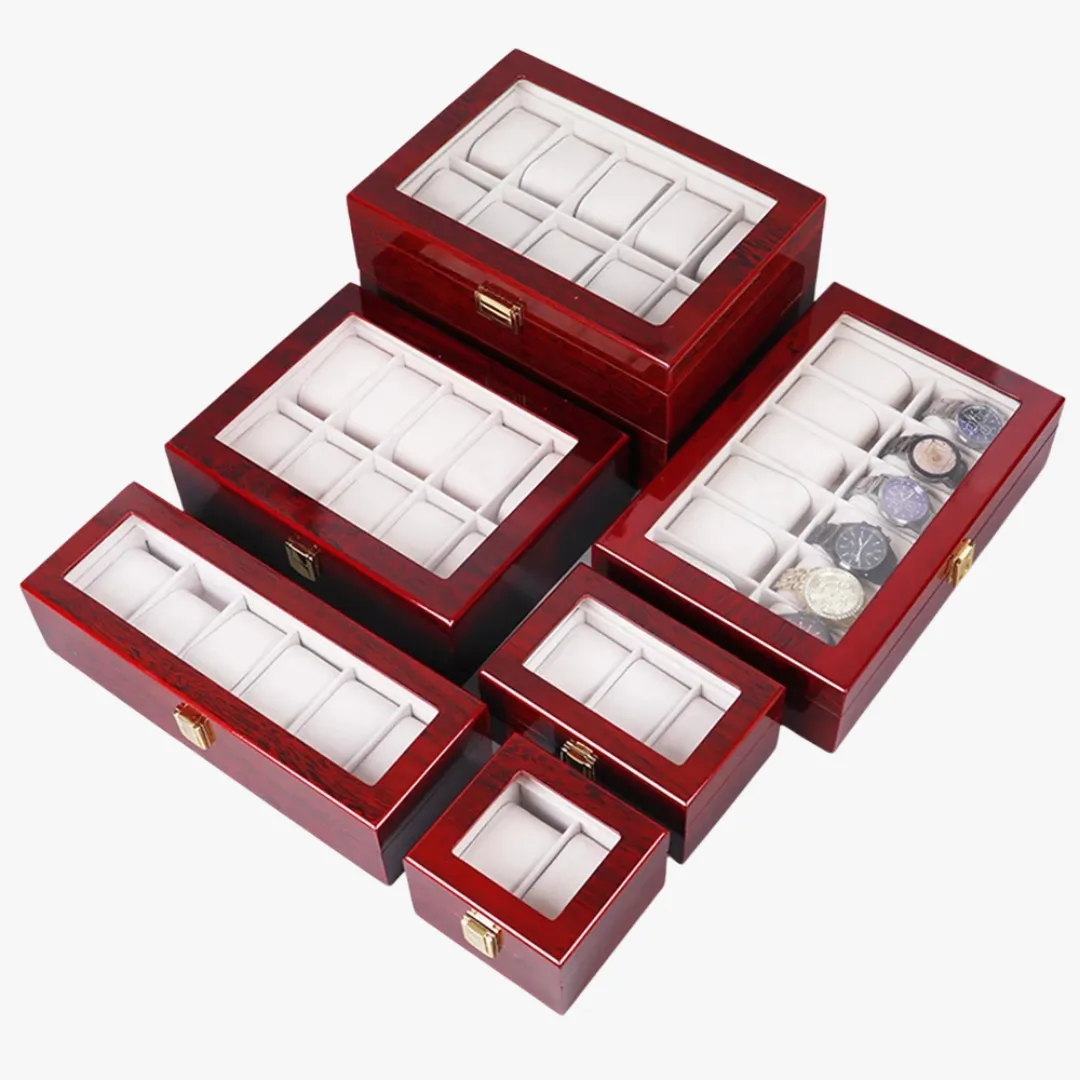 Mason | Wooden Watch Display Box – Glass Lid Organizer (1–12 Slots)