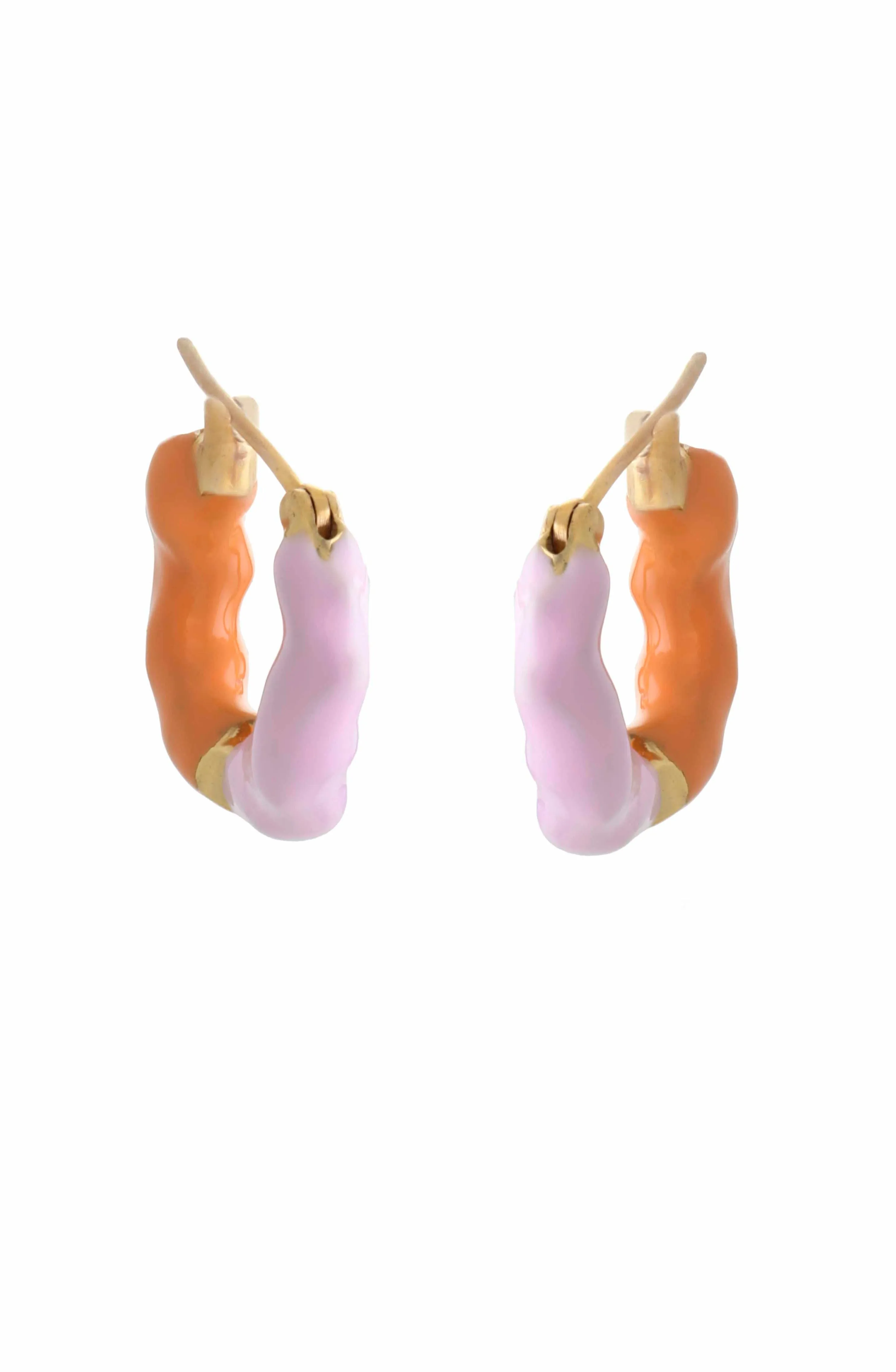 MEDUIM WAVE HOOP EARRINGS WITH ENAMEL