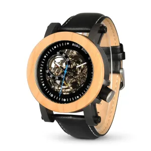 Men's Vintage Black Leather Watch