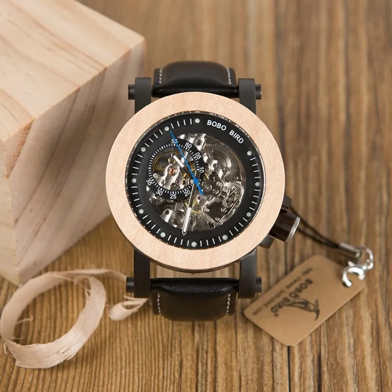 Men's Vintage Black Leather Watch