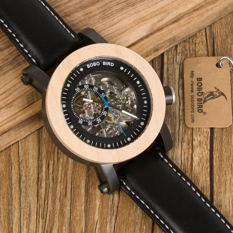 Men's Vintage Black Leather Watch