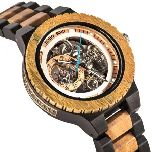 Men's Wooden Automatic Mechanical Watch