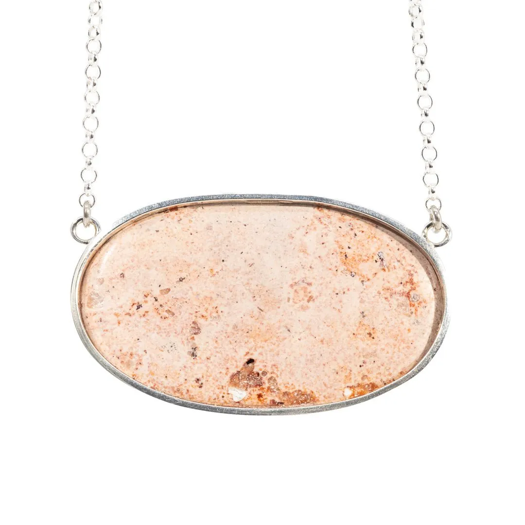 Mexican Matrix Opal 83.32 Carat Cabochon Sterling Silver Handcrafted 20 Inch Necklace