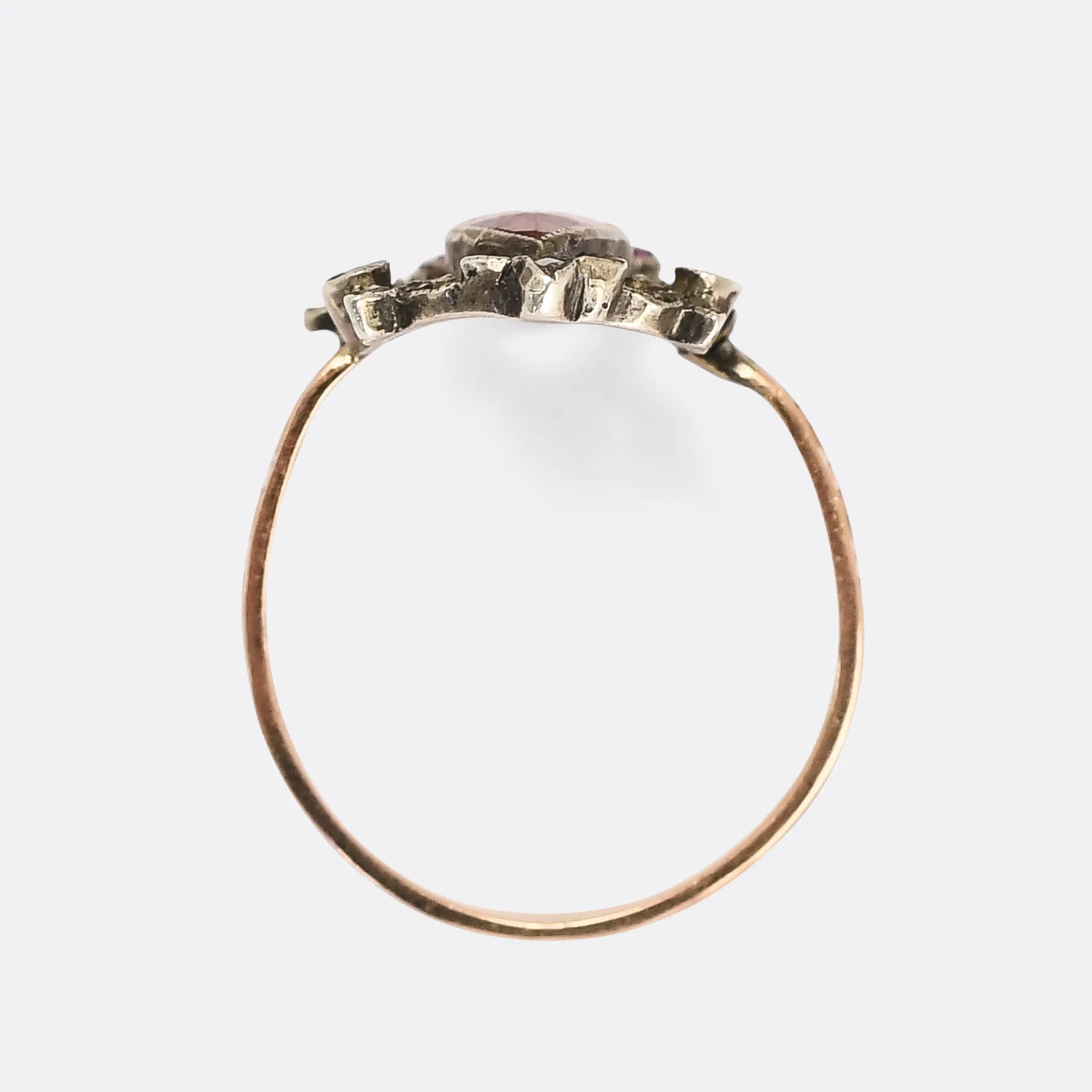Mid-Victorian Precious Topaz Flower Garland Ring