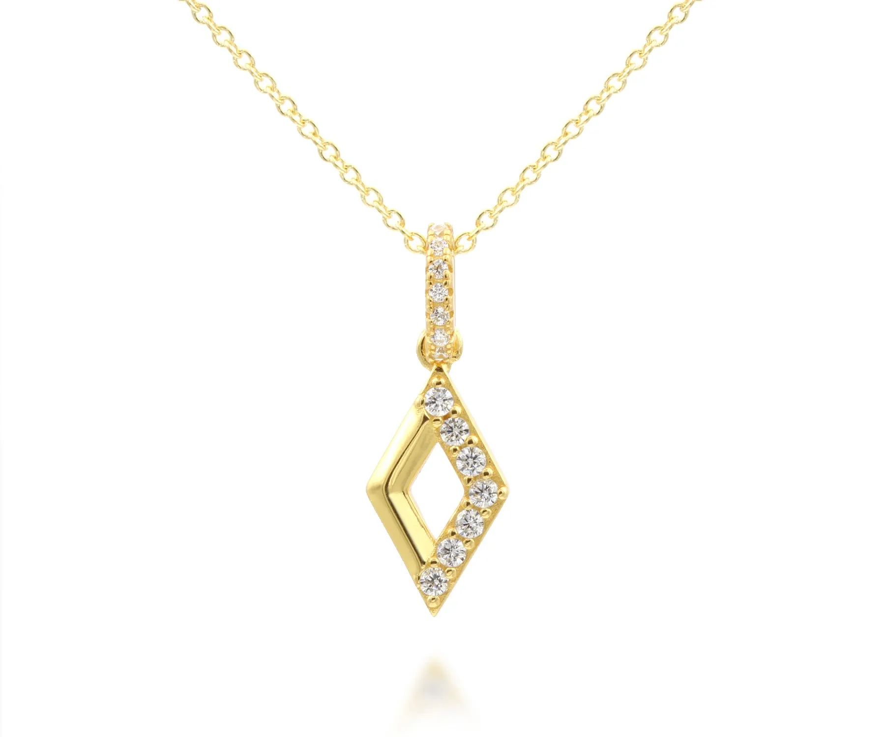Mini Diamond Pavé Crystal Gold Necklace
