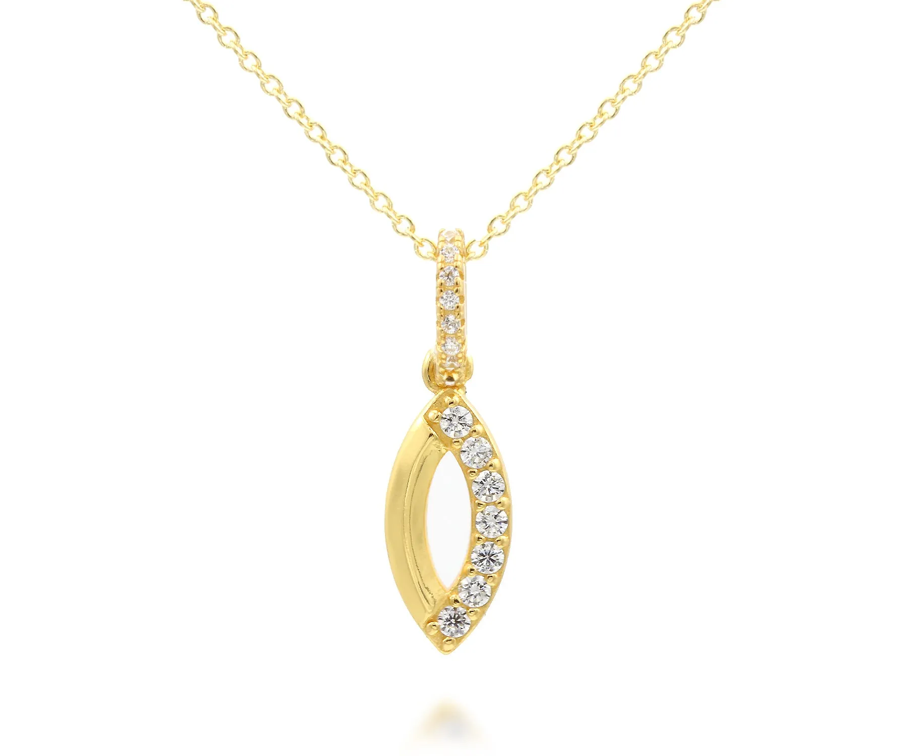 Mini Marquise Pavé Crystal Gold Necklace