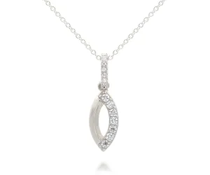 Mini Marquise Pavé Crystal Silver Necklace