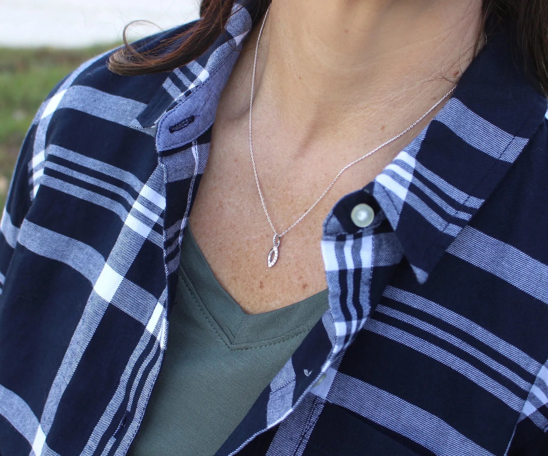 Mini Marquise Pavé Crystal Silver Necklace