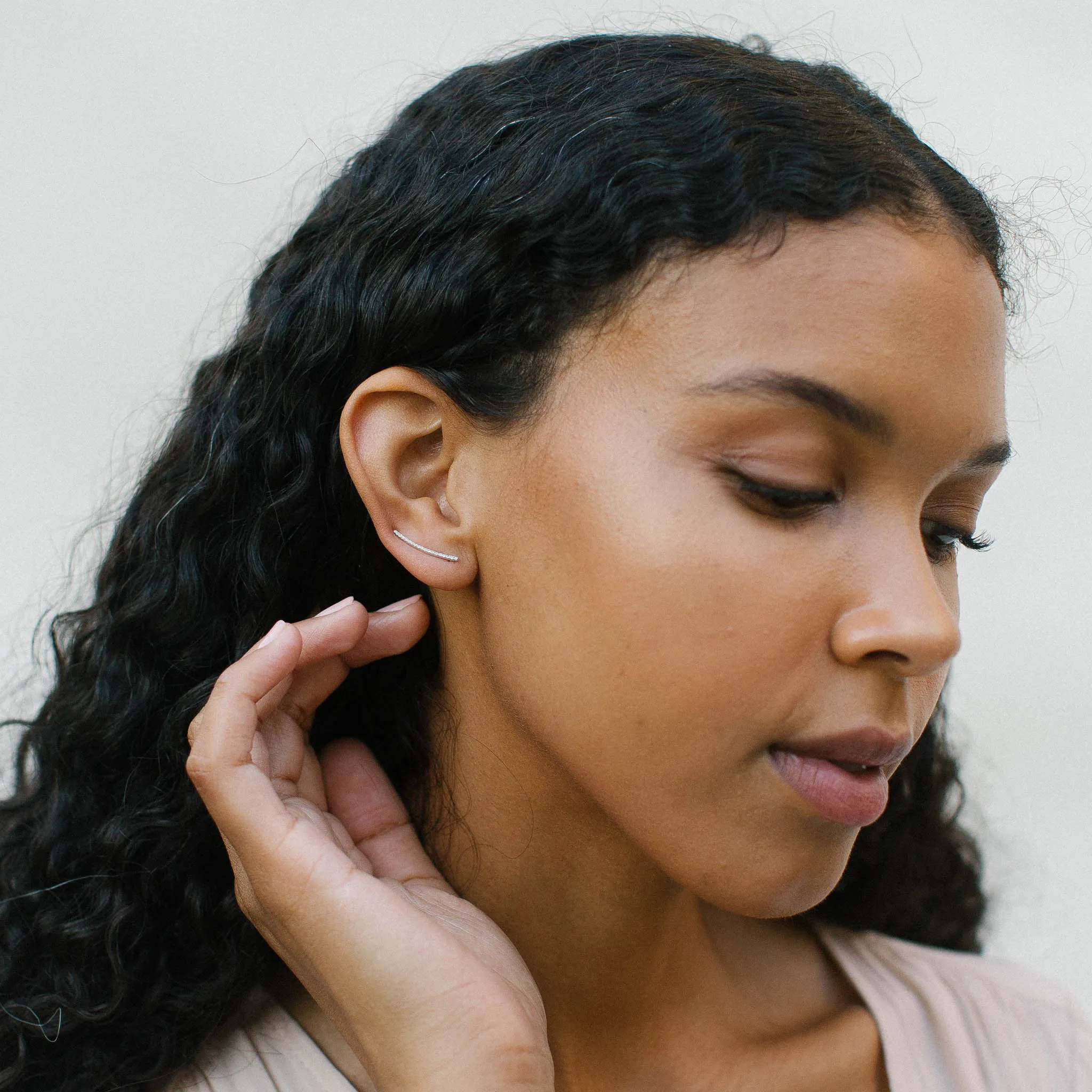 Mirabel Diamond Curved Bar Ear Cuffs