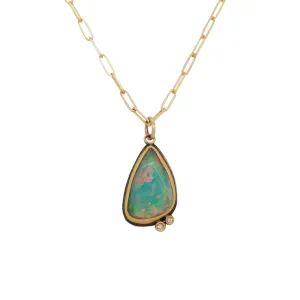 Mixed Metal Ethiopian Opal Necklace