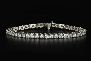 Modern 14K White Gold 7.5 Carat Diamond Weight Total Tennis Bracelet