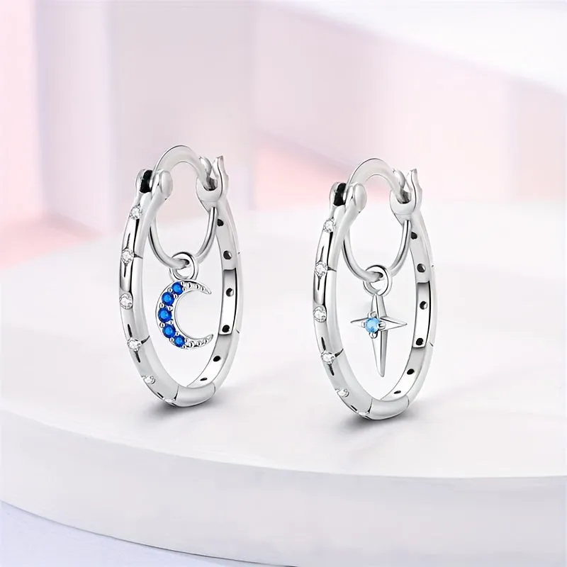 Modern Asymmetric Star & Moon Earrings