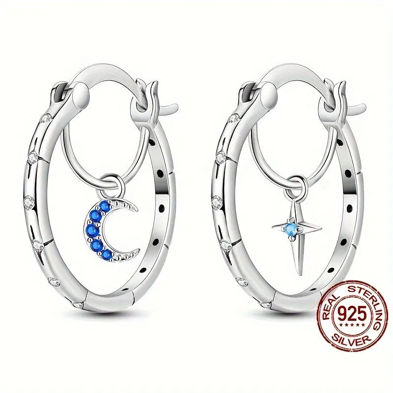 Modern Asymmetric Star & Moon Earrings
