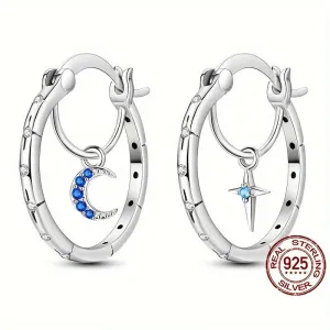 Modern Asymmetric Star & Moon Earrings