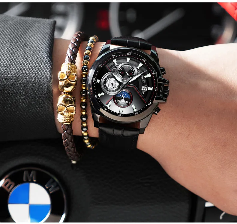 Montre automatique suisse BINGER pour hommes