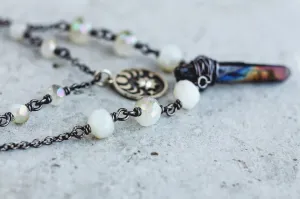 Moon Phases Gemstone Crystal Necklace
