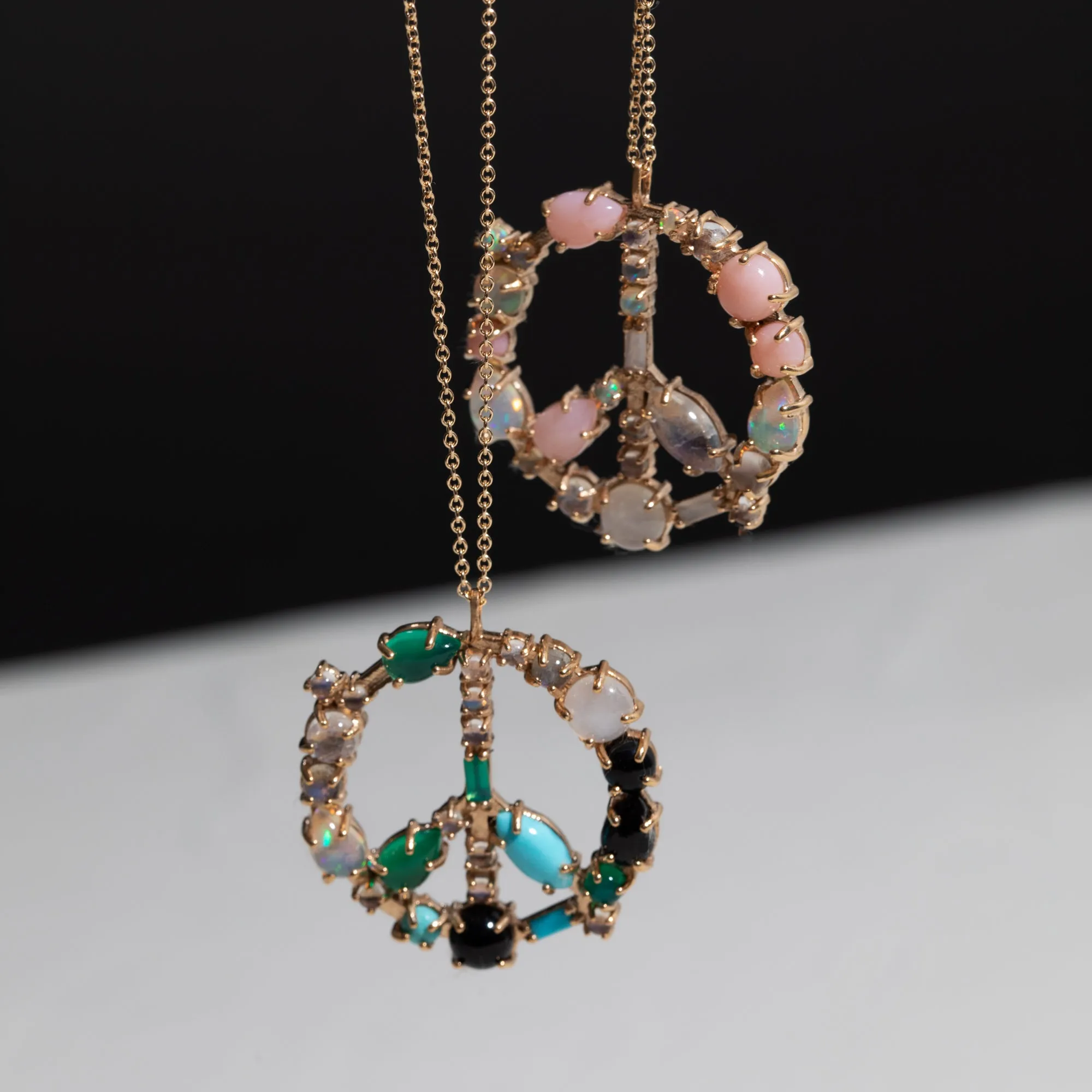 Mosaic Peace Necklace in Pink Cloud Palette
