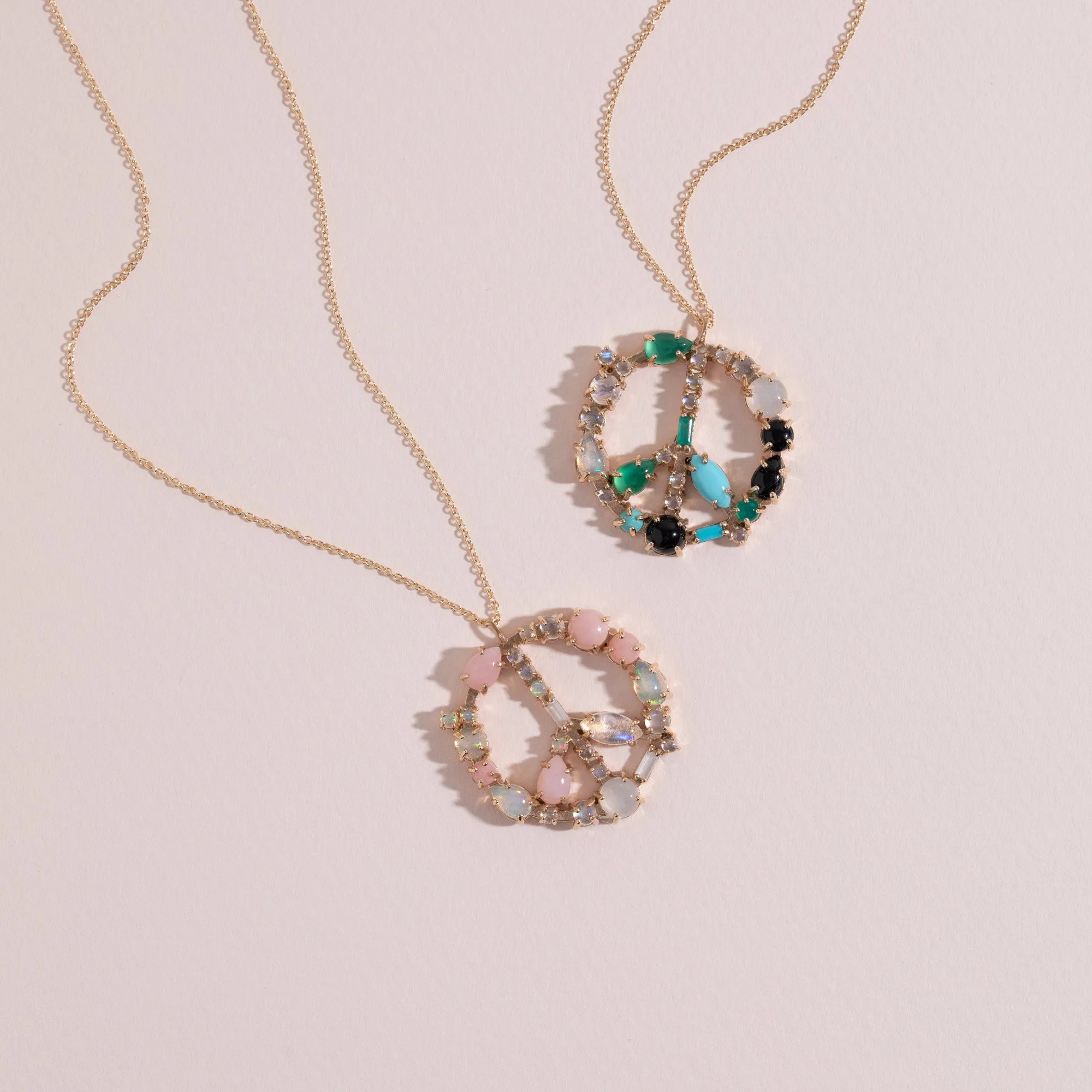 Mosaic Peace Necklace in Pink Cloud Palette