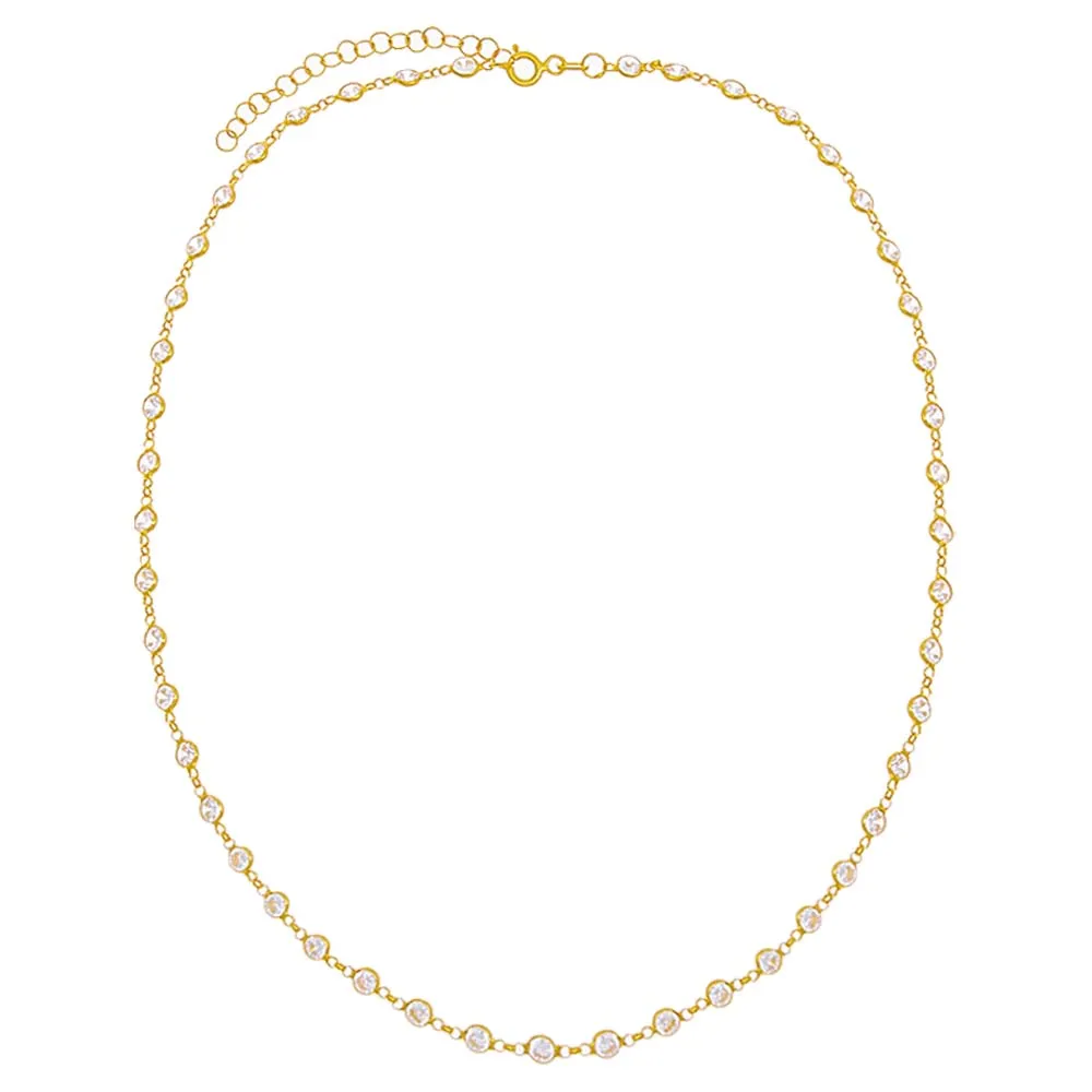 Multi Bezel Crystal Necklace