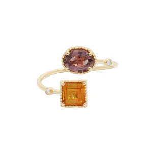 Multi-Color Sapphire Bypass Ring