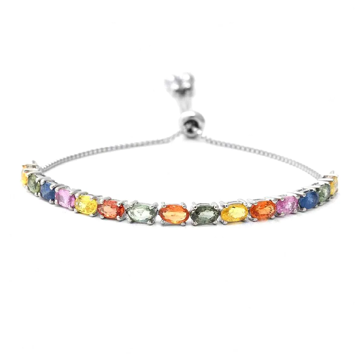 Multi Stone 925 Sterling Silver Tennis Bracelet Jewelry