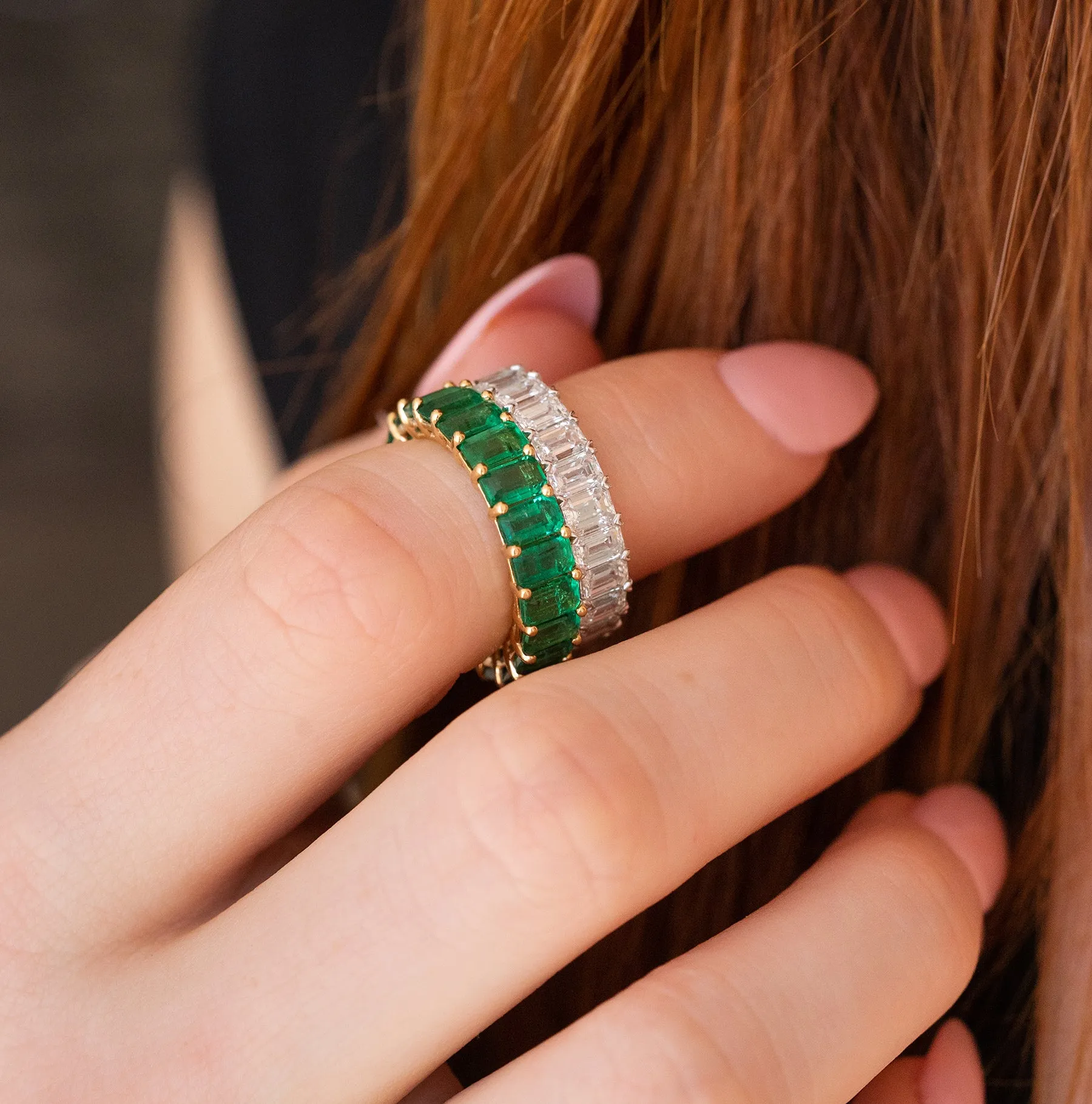 Natural Emerald Eternity Ring (Made to Order)