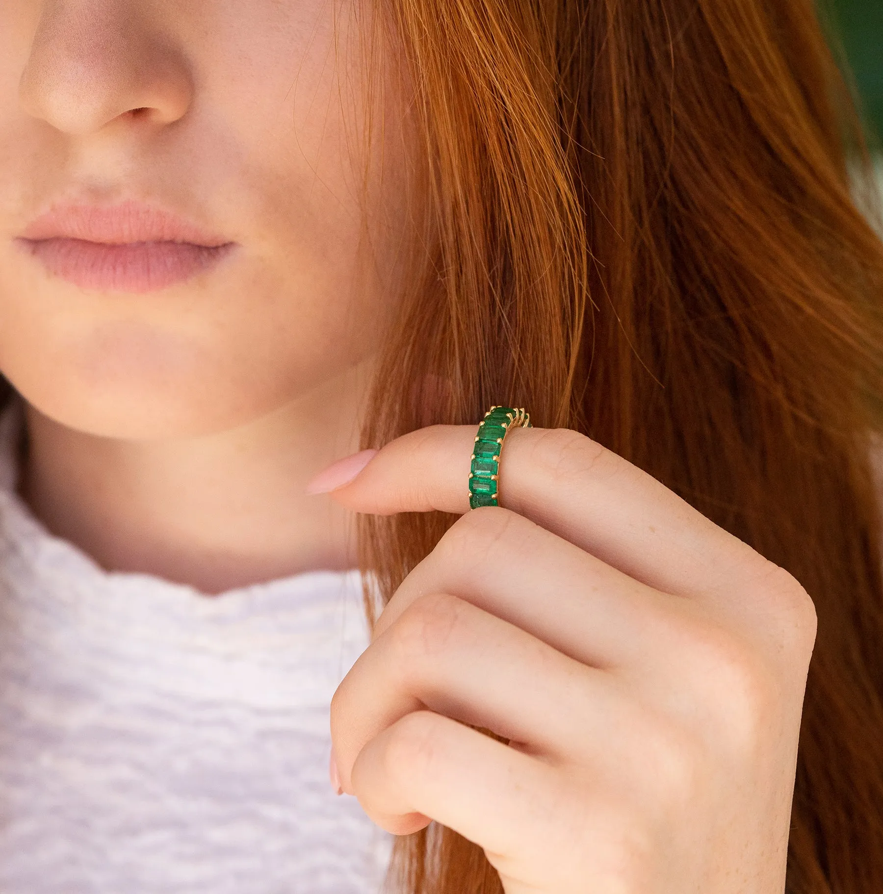Natural Emerald Eternity Ring (Made to Order)