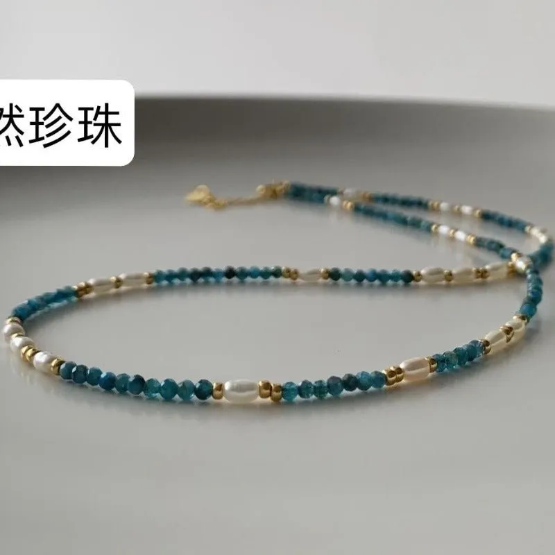 Natural Green Beads Necklace Women Anniverssary Jewelry